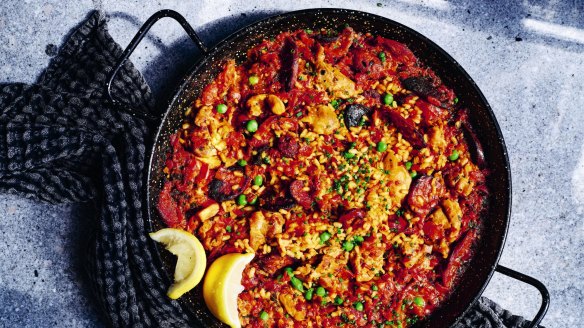 Purists look away, this Australian 'paella' is a proven crowd-pleaser.