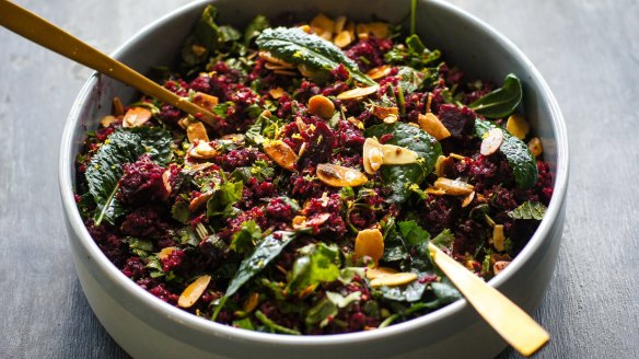 Festive beetroot and burghul tabbouleh.