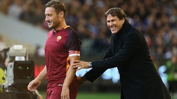 Francesco Totti was subbed off in the first half.