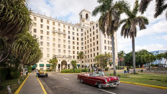 Havana is a sensory feast of grand colonial buildings, such as the Hotel Nacional, and colourful 1950s cars.