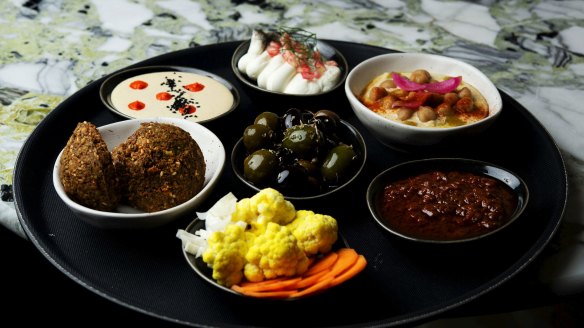 The Tayim plate, with small share-friendly appetisers.