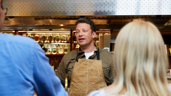 Jamie Oliver at the launch of his vegetable-friendly cookbook 'Veg' at JO headquarters in North London.
