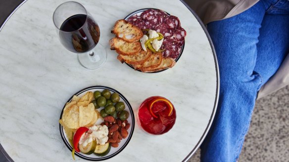 Snacks at Bar Holiday, a new bar in Carlton. 