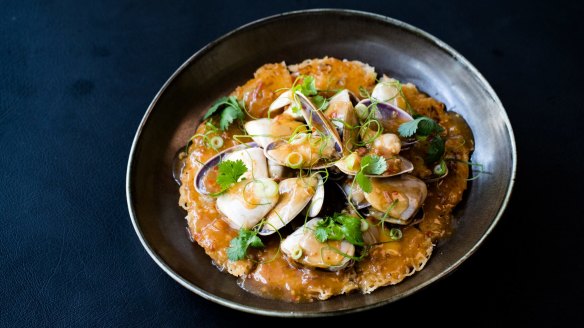 Stir-fried pipis with XO sauce at XOPP in Sydney.