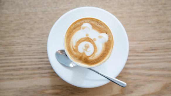 A decorative piccolo coffee.