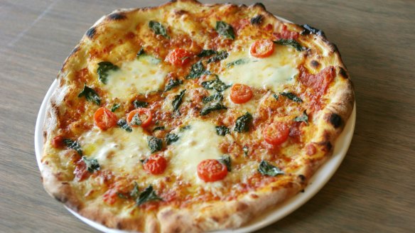Margherita pizza at Mr Wolf.