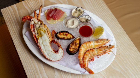 Chef's market selection of seafood on ice.