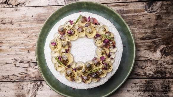 The Geraldton wax cheesecake is a creamy, fragrant baked goat's curd wonder.
