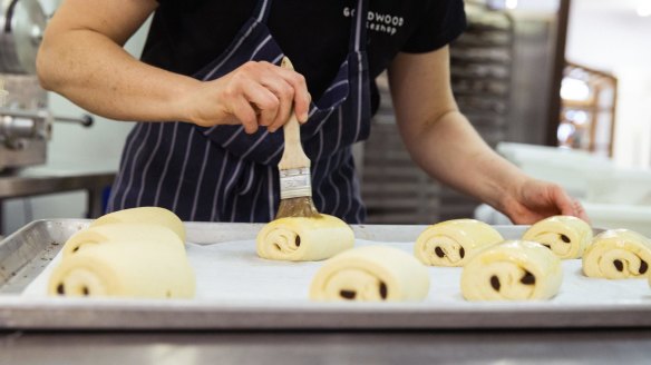 Alex Alewood prepares pastries at his Marrickville shop.