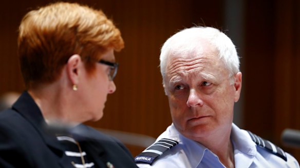 Defence Minister Marise Payne and Chief of the Defence Force Air Chief Marshall Mark Binskin earlier this year.