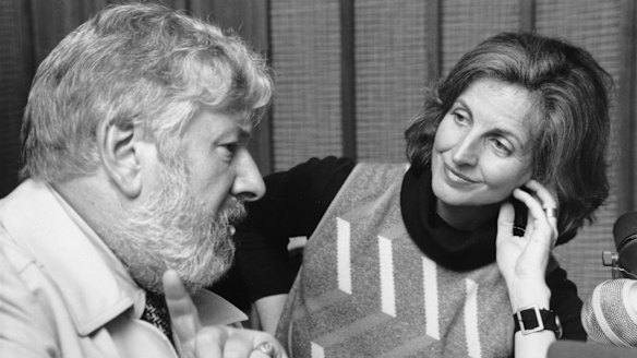 Interviewing Peter Ustinov on ABC Radio, 1978.