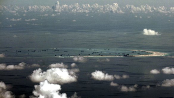 Fleets of Chinese dredges have completed reclamation work in the Spratly Islands of the South China Sea.