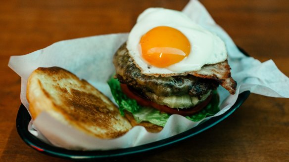 The Fat Bob burger at Fat Bob's in Moorabbin.