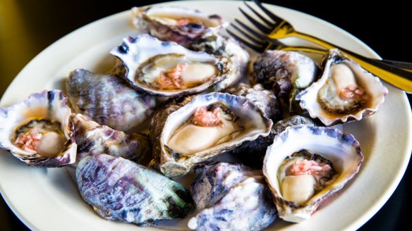 Appellation oysters, Chinkiang vinaigrette.