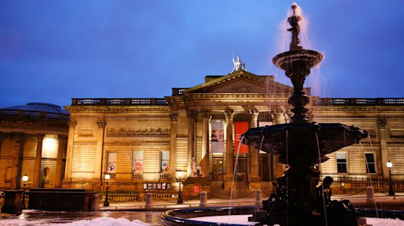 Outside the  Walker Art Gallery.