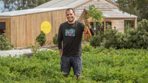 Michael Burness traded pots and pans for a spade and a hoe at Goshen Country Farmgate.