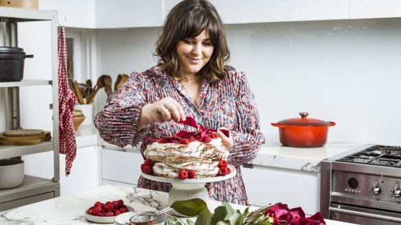 Julia Busuttil Nishimura is making this two-tier chocolate swirl pavlova this year.