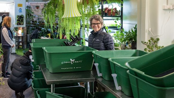 Living boxes being planted as part of Moving Feast's mission to become self-sufficient.