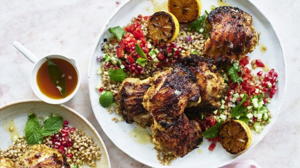 Martini suggests serving this grilled chicken with a grain-style salad.