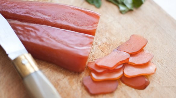 'Parmigiano reggiano of the sea': Slices of bottarga.