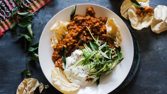 Rogan josh dhal (pictured without optional lamb).