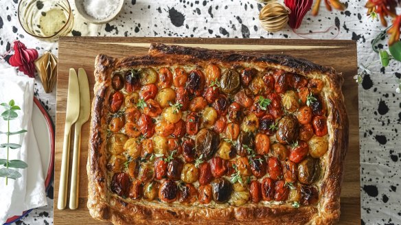 Tomato and spiced feta tart.