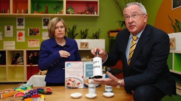 NSW Chief Health Officer Dr Kerry Chant and Health Minister Brad Hazzard at the launch of the 'What NSW Children Eat and Drink' report.