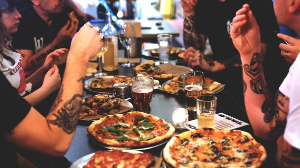 Pizza, beers and punk rock dining at Mary's Pizzeria.