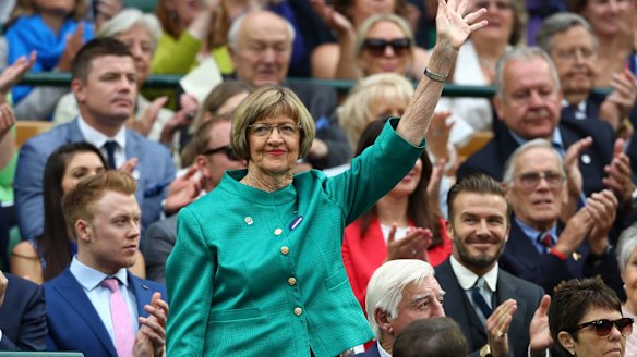 Margaret Court at Wimbledon last year.