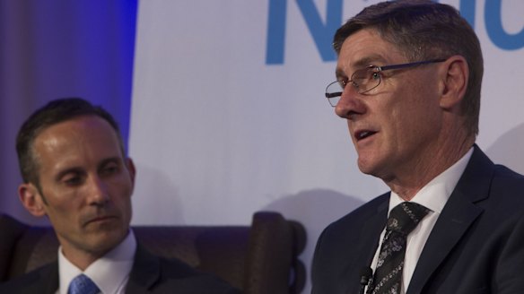 Labor's Andrew Leigh (left) and ATO deputy commissioner Mark Konza. 
