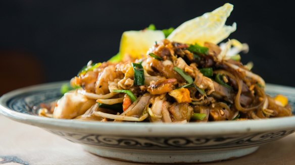 Bangkok-style street food: Pad thai at Long Chim, Singapore.