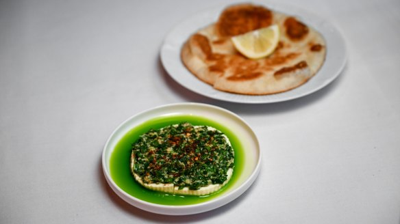 The "cheese course": Yunnan milk curd and bing bread.