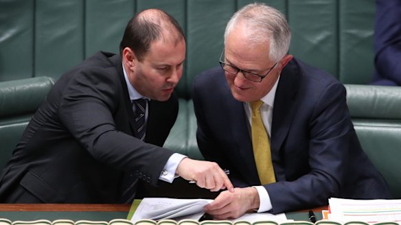 Mr Frydenberg with Prime Minister Malcolm Turnbull, who has told Parliament his government would adopt "a practical, common sense approach to energy policy".