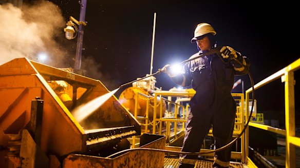 A shale gas drilling exploration rig in Poland. 