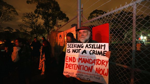 A protest against mandatory detention.