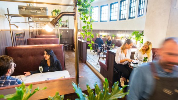 The light-filled Green Light Diner at Flinders Street Station.