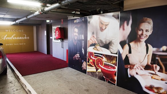 The Ambassador's red carpet entrance into the gaming room. 
