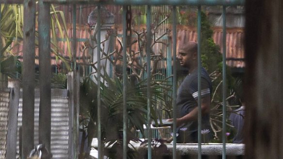Myuran Sukumaran inside Kerobokan prison on Saturday.