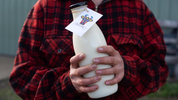 Sellar Farmhouse Creamery milk made at Harcourt Organic Farming Co-op.