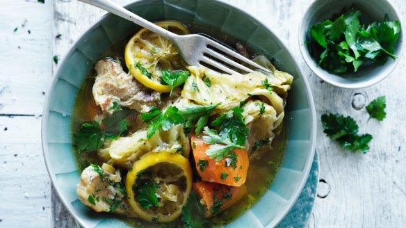 Peasant food that's fit for a king: Potted cabbage with pork, mustard and lemon.