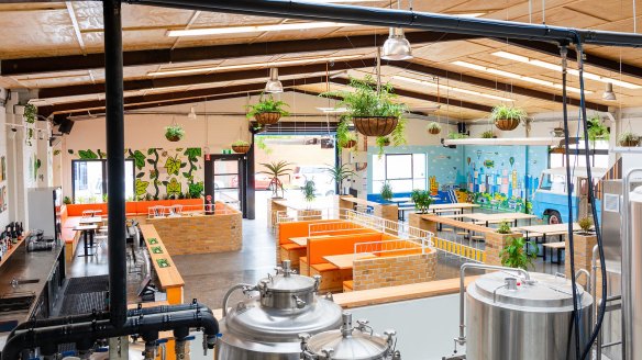 Spacious, cheerful and retro brewpub Kaiju! Cantina in Huntingdale.