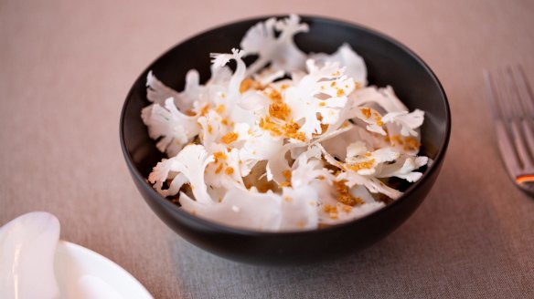 Blacklip abalone, cauliflower, koshikari rice.