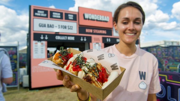 Wonderbao stallholder Bryony Franklin with the tofu gua bao. 