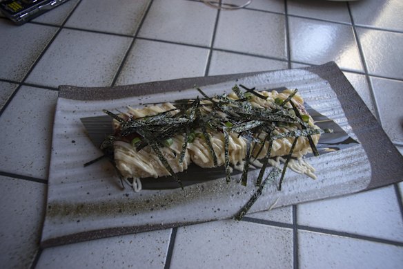 Fried tofu at Ruyi: 'I'm not usually a fan of tofu,' says Margaret, 'but this is delicious'.