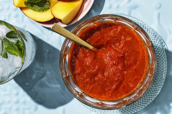 Peach mango barbecue sauce.