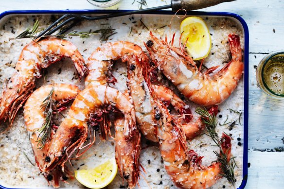 Barbecue prawns on the grill for a few minutes each side until they change colour. 