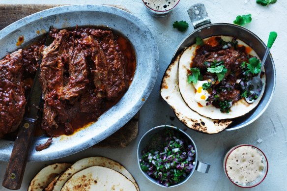 Lip-smacking beer braised ribs wrapped in a soft flour tortillas.