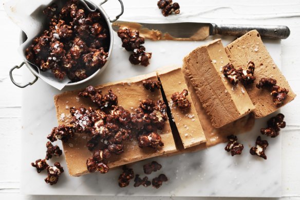 Mocha semifreddo with bulletproof popcorn.