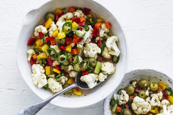 Chicago-style giardiniera pickles.