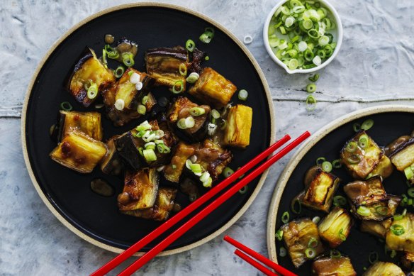 Miso-roasted eggplant.